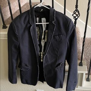 Juicy Couture Black Distressed Sport Coat Blazer